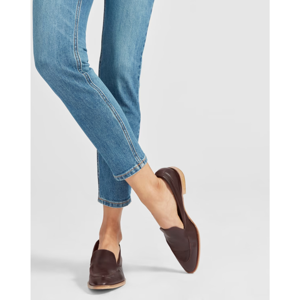 Everlane Womens The Modern Loafers 9.5 Burgundy Red Leather Pointed Toe NWOB